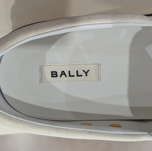 Mens BALLY "Leroy" Suede Distressed Slip On Sneakers Off-White 46 US 13 - Picture 6 of 9